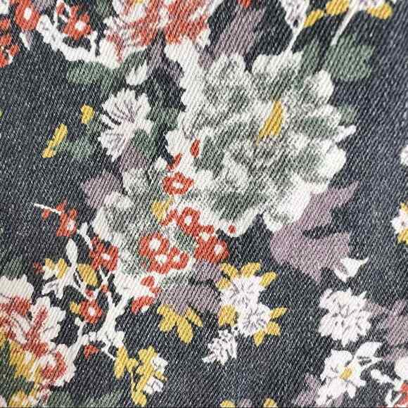 Lucky Brand gray and green floral print Lolita crop jeans size 6 B98 - Picture 3 of 8